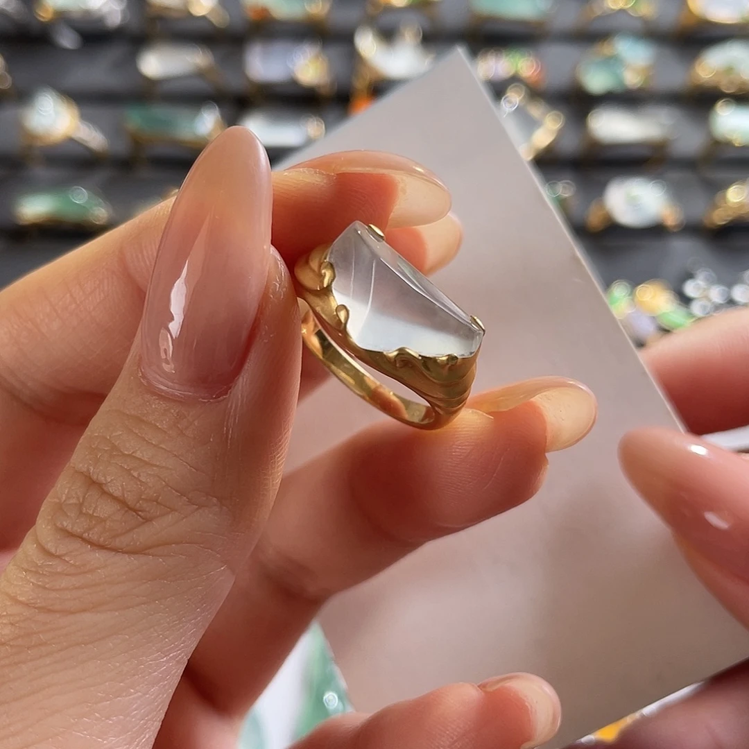 翡翠18K金镶嵌戒指冰山随行戒指 48小时鉴赏