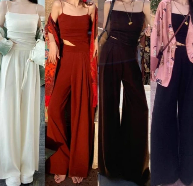 【果果家】国风新中式休闲高腰显瘦汉服百搭裤子