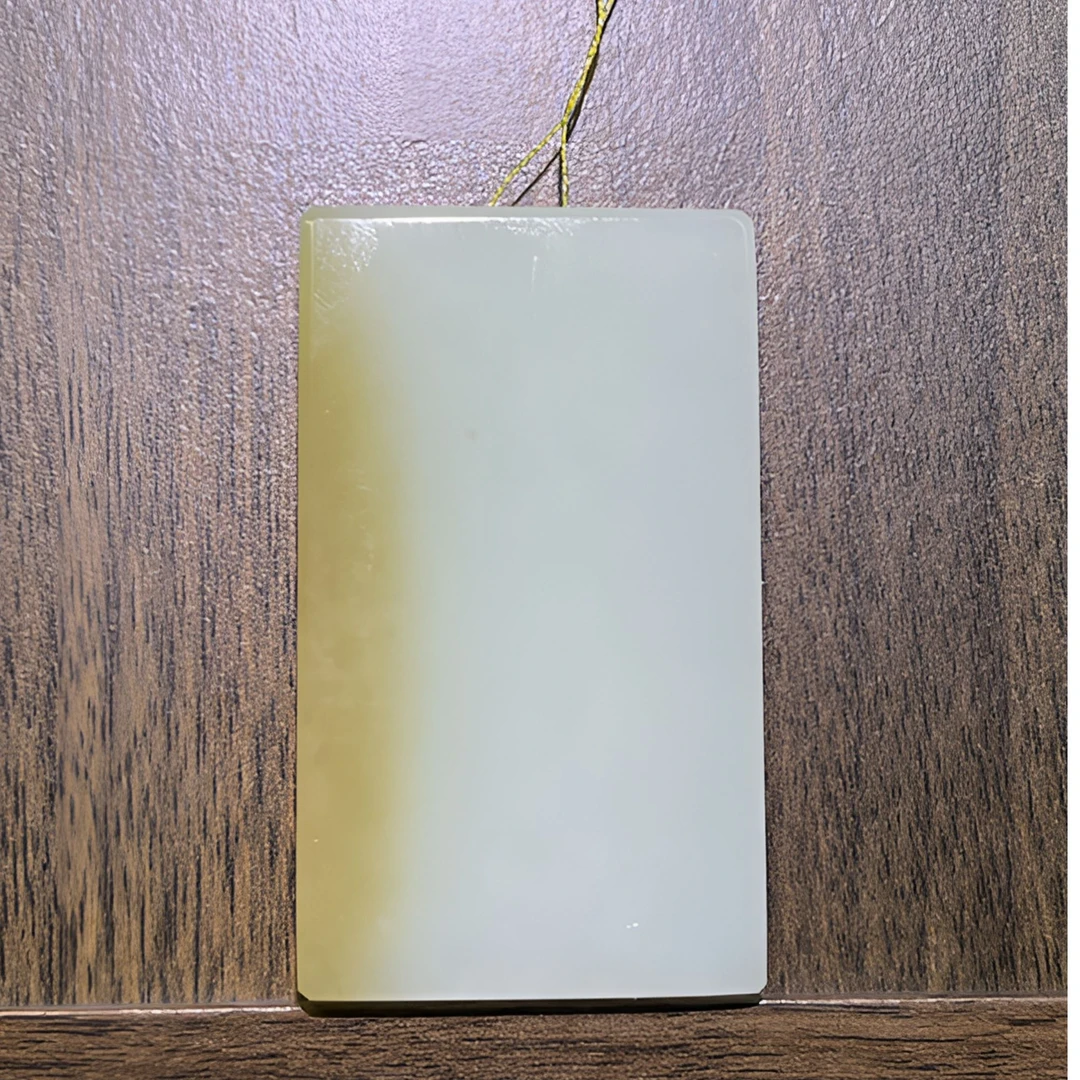 精美天然和田玉糖白平安无事牌挂件