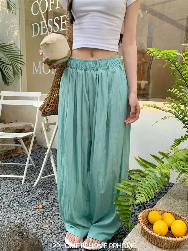 0001 山本裤 宽松夏季休闲裤褶皱高腰设计