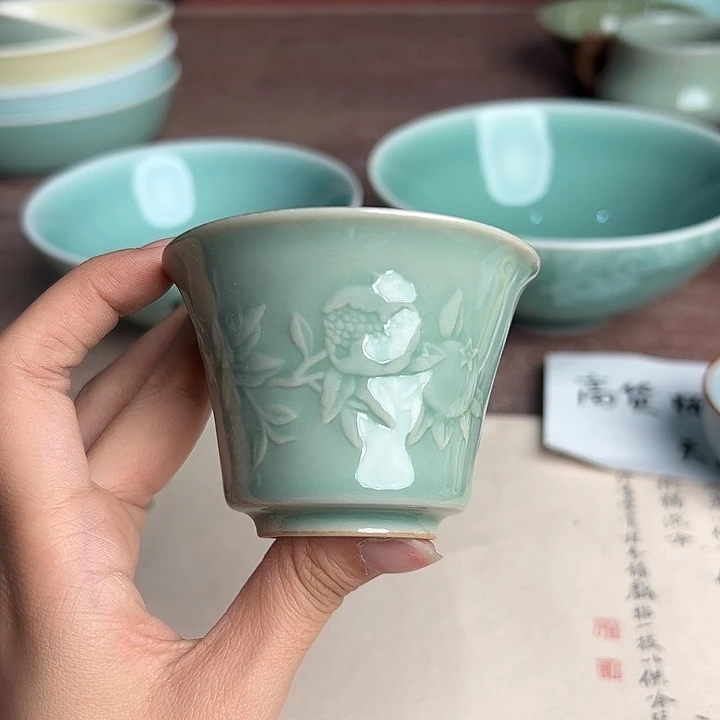 龙泉云间青瓷小米茶器