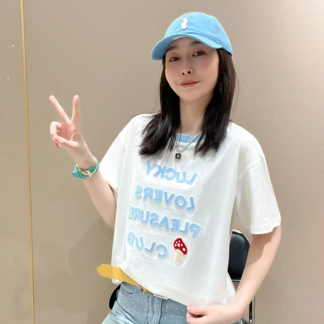 创意短袖显瘦洋气时尚百搭设计感休闲521003夏季半袖女士圆领运动