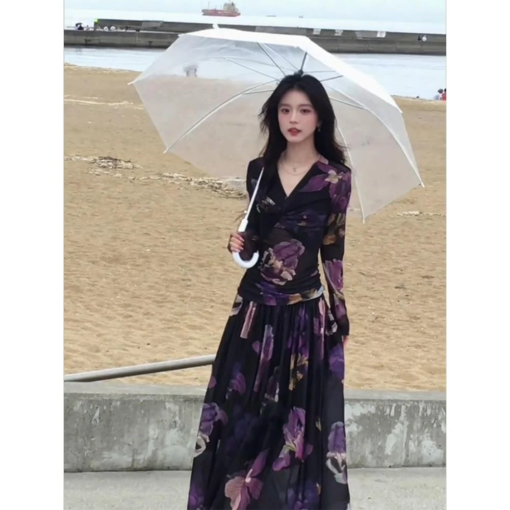 2025早秋搭配一整套洋气减龄时尚气质高级感上衣半身裙两件套装女