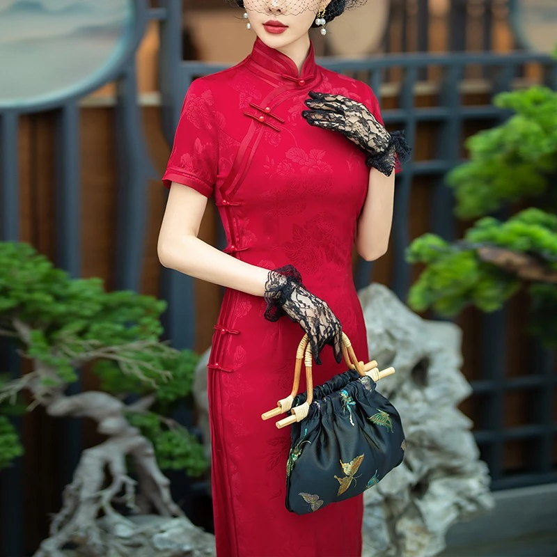 夏装喜婆婆婚宴装2025新款夏季高贵年轻改良旗袍妈妈礼服平时可穿