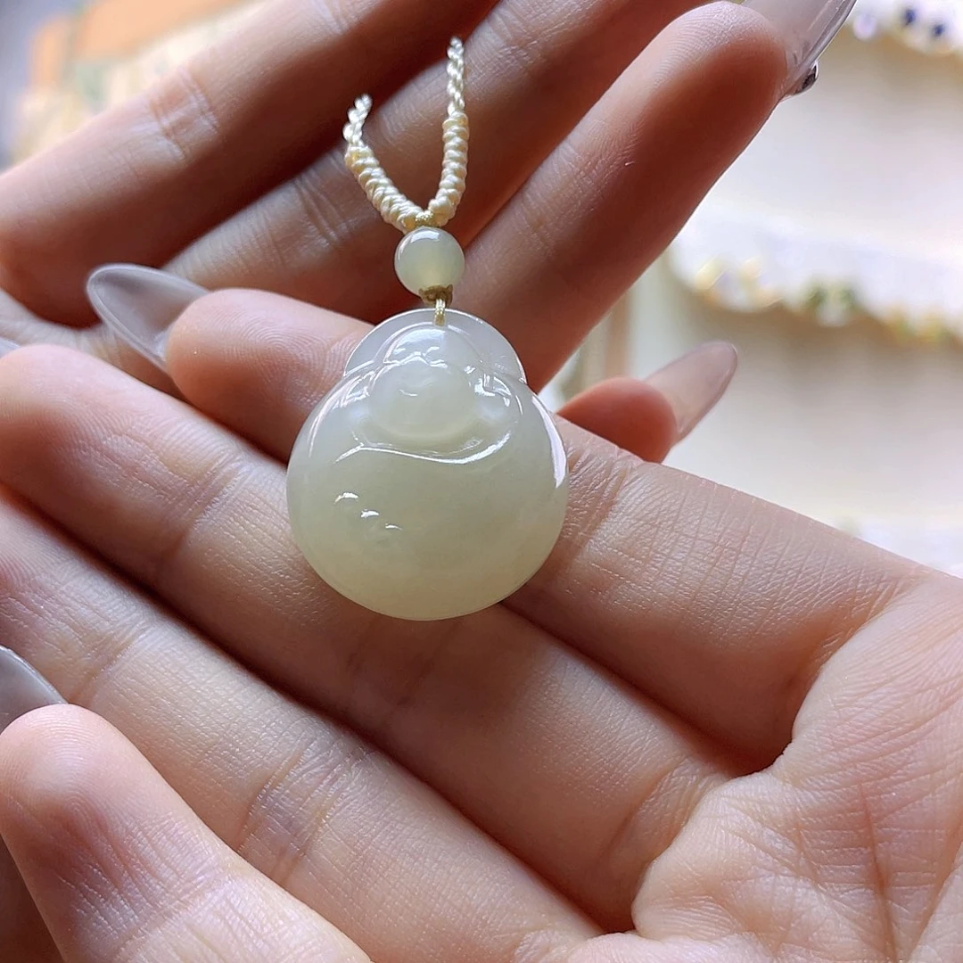 和田玉吊坠(赠链)未镶嵌咪*儿