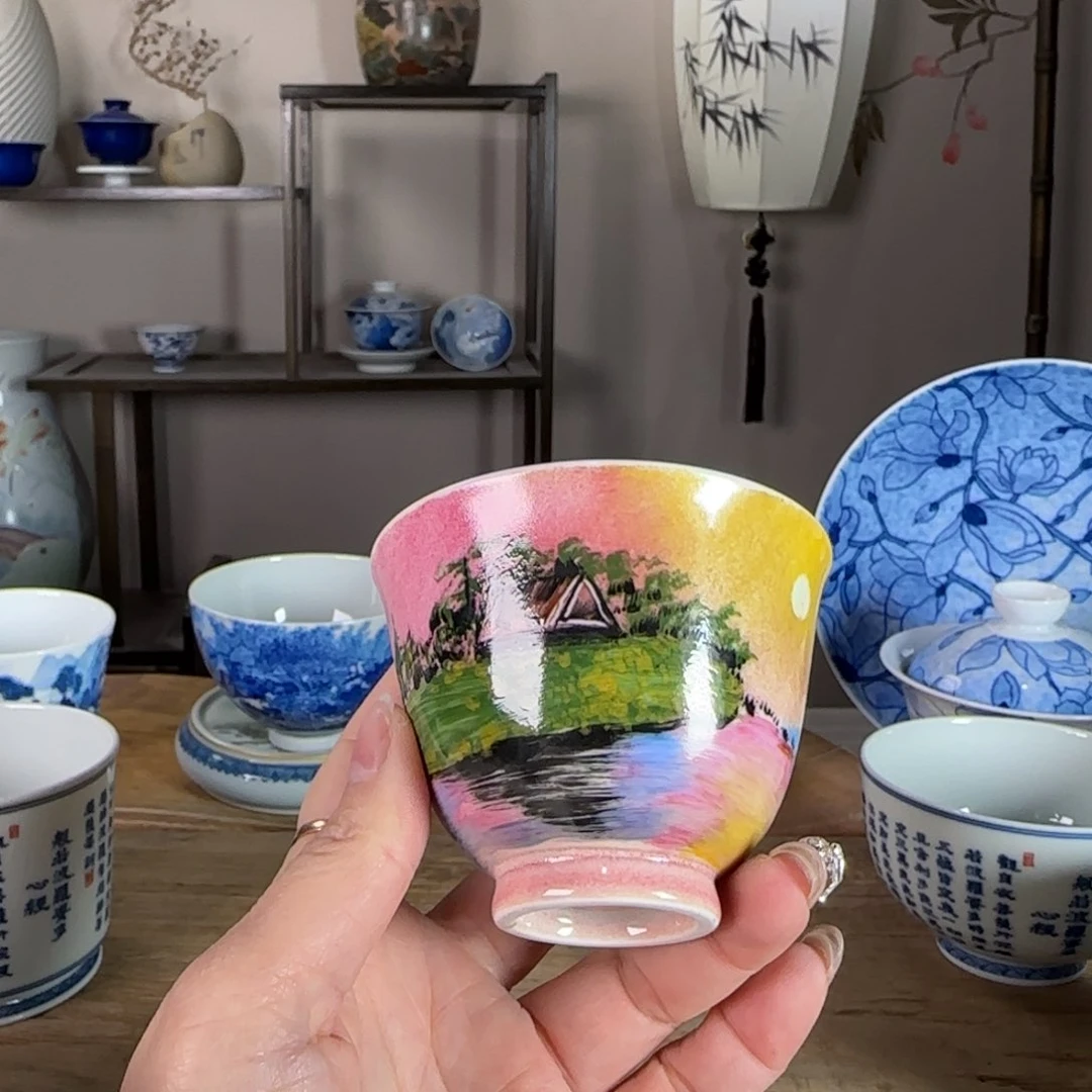 杯景德镇陶瓷柴烧多人