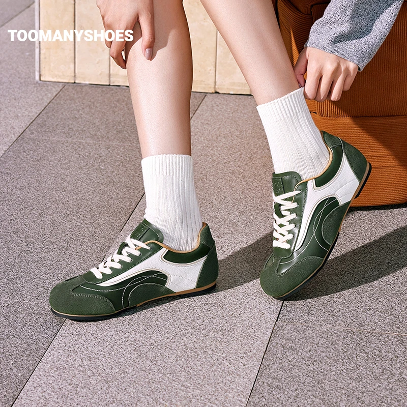 【达人】Toomanyshoes女鞋左岸咖啡运动休闲复古欧若风德训鞋