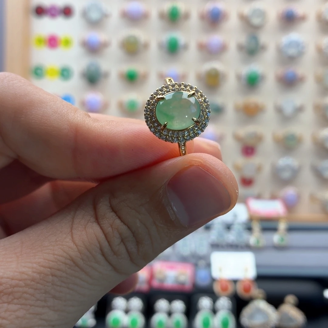 翡翠银S925镶嵌戒指