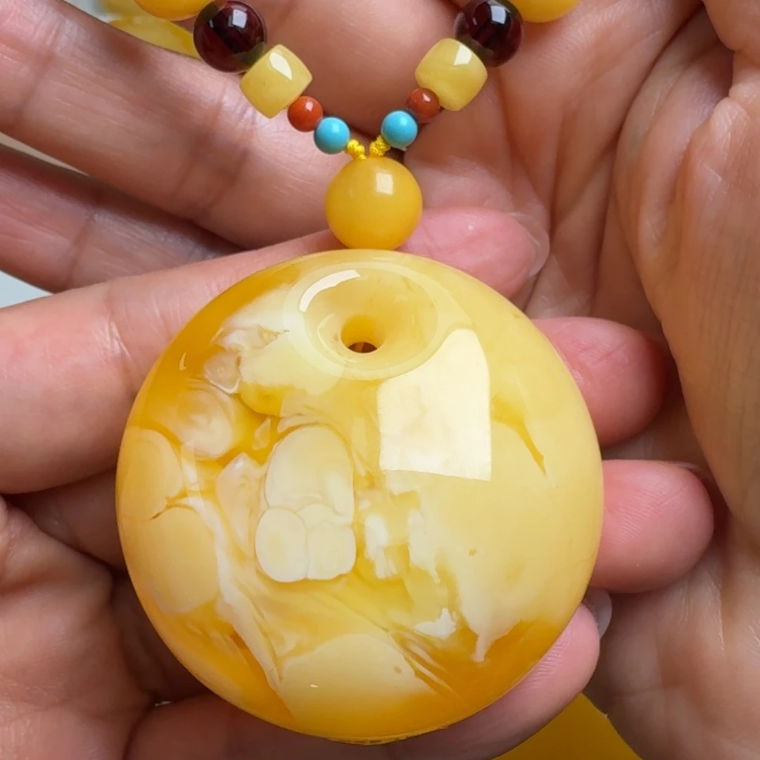 蜜蜡未镶嵌毛衣链无优化无烤色无补胶无覆膜无辐照无煮蜜