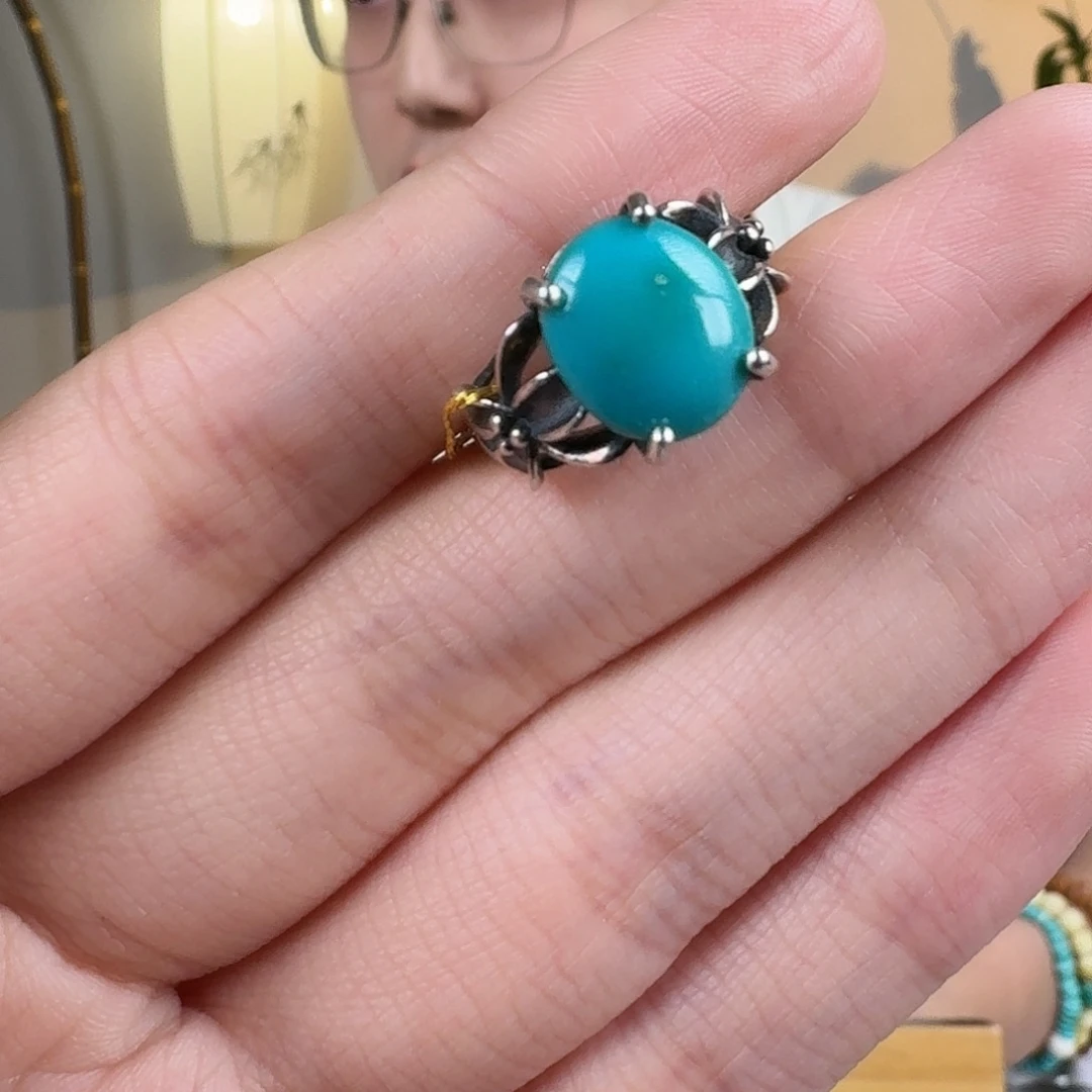 绿松石银S925镶嵌珠宝奇石33