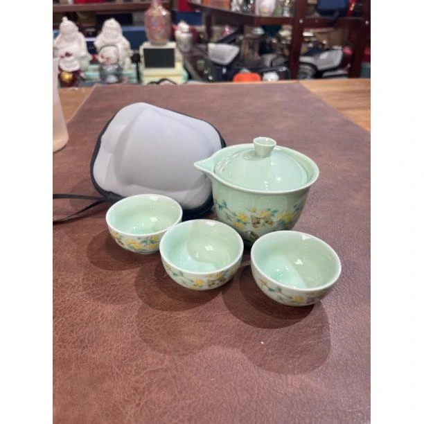 a 191猫咪一壶三杯旅行茶具