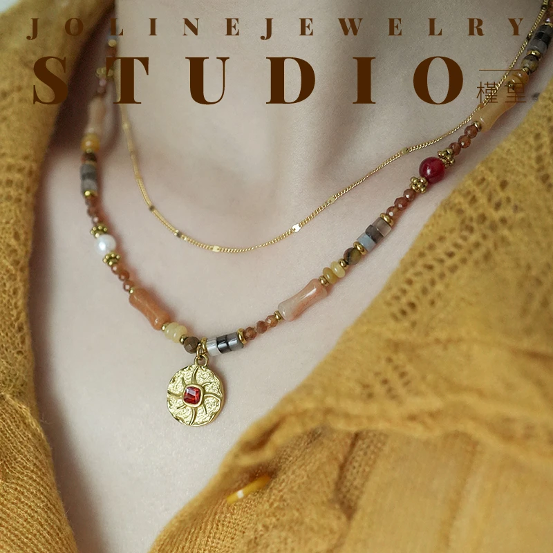 「落日」项链女款2025年新款爆款兰知春序叠戴毛衣链