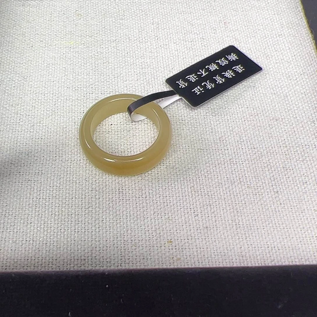 和田玉戒指未镶嵌13号金糖