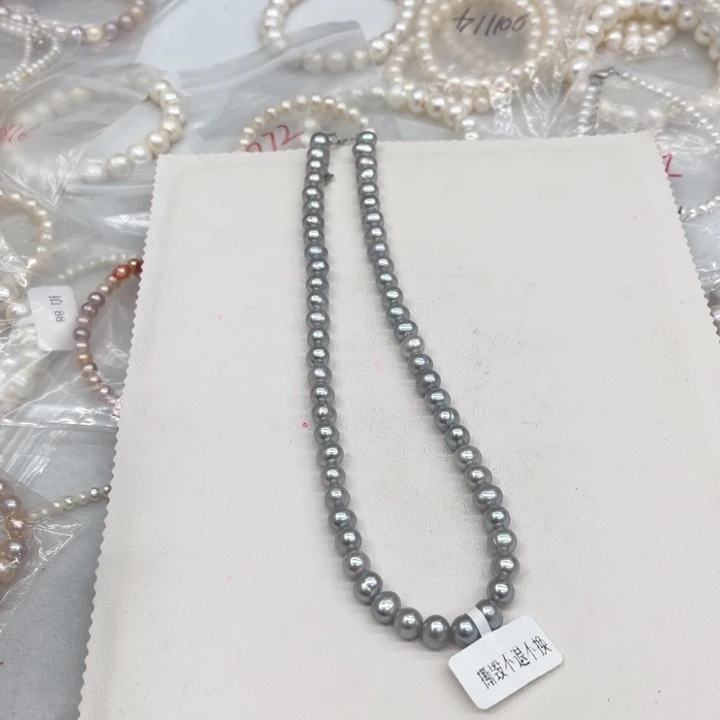 淡水珍珠银S925镶嵌颈饰071