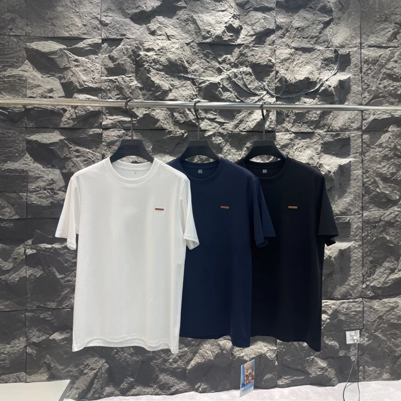 意式轻奢/25夏季男士160支P马棉舒适简约圆领休闲短袖T恤衫10009