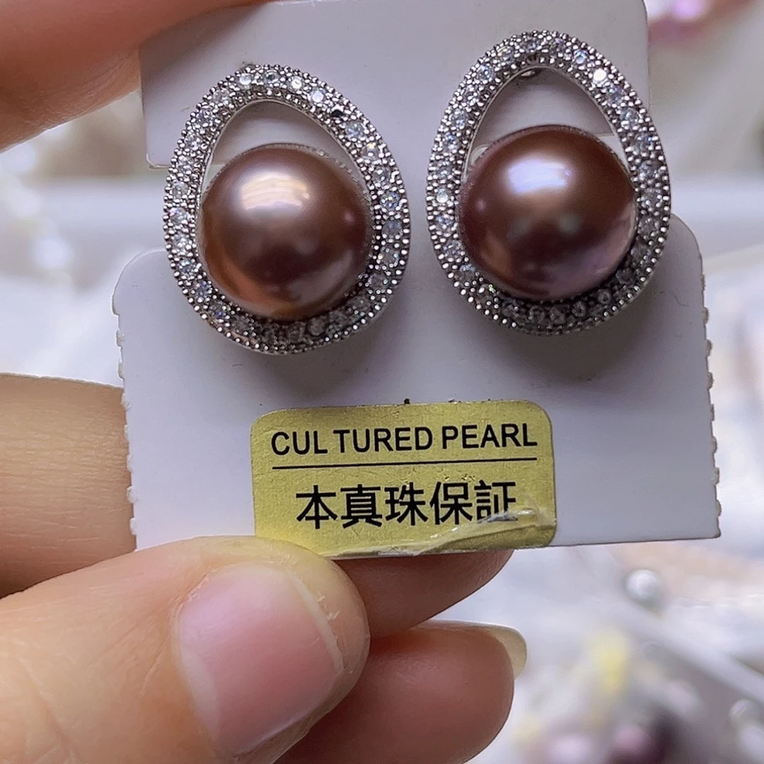 银S925镶嵌淡水珍珠吊坠或者耳钉