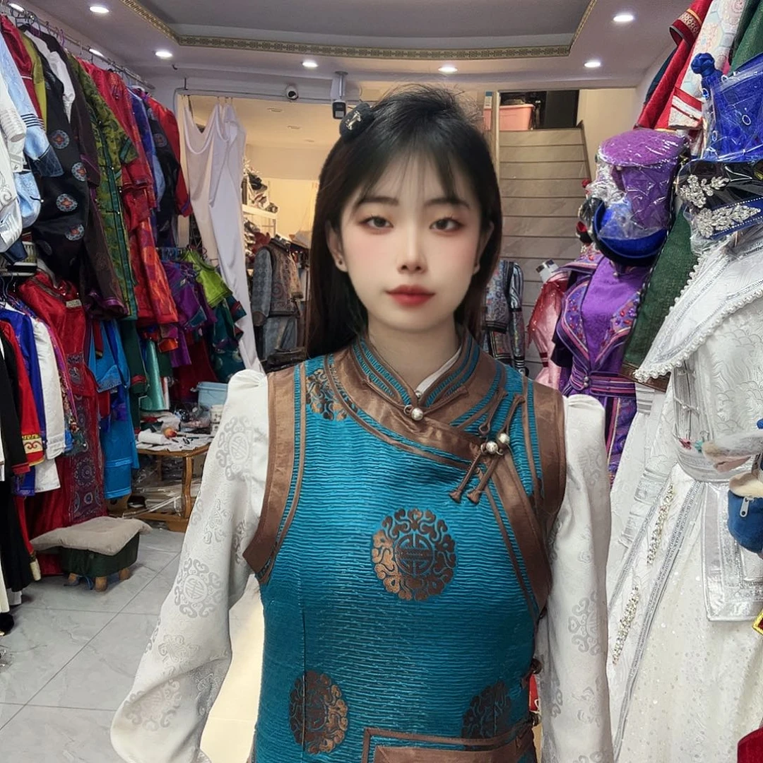 闪电购孔雀蓝马夹2XL