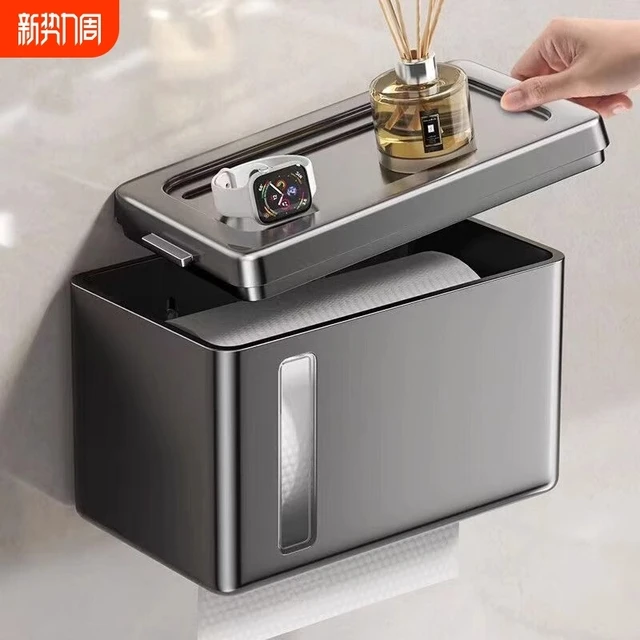 厕纸盒防水壁挂卫生间厕所卷纸架纸巾抽纸卫生纸置物架免打孔收纳