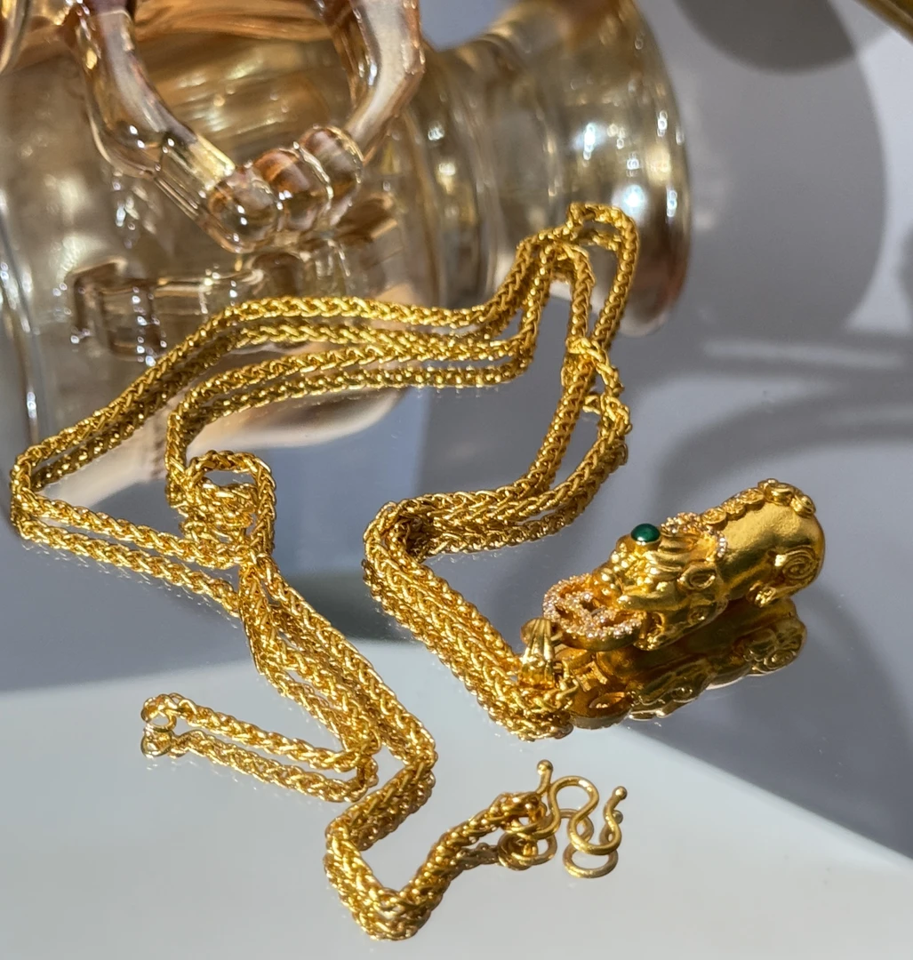 黄铜项链 胡子小妞 时尚复古项链 250361