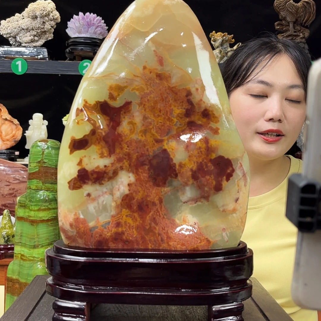 羽***归玉玉石家居摆件装饰