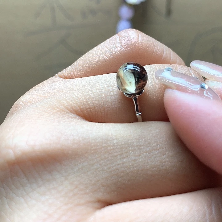 水晶水晶戒指银S925镶嵌