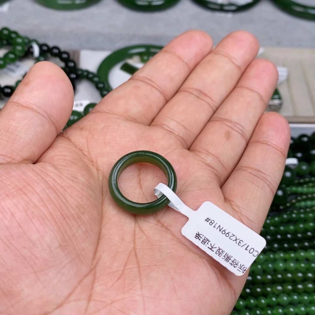 未镶嵌戒圈和田玉（碧玉）17-18