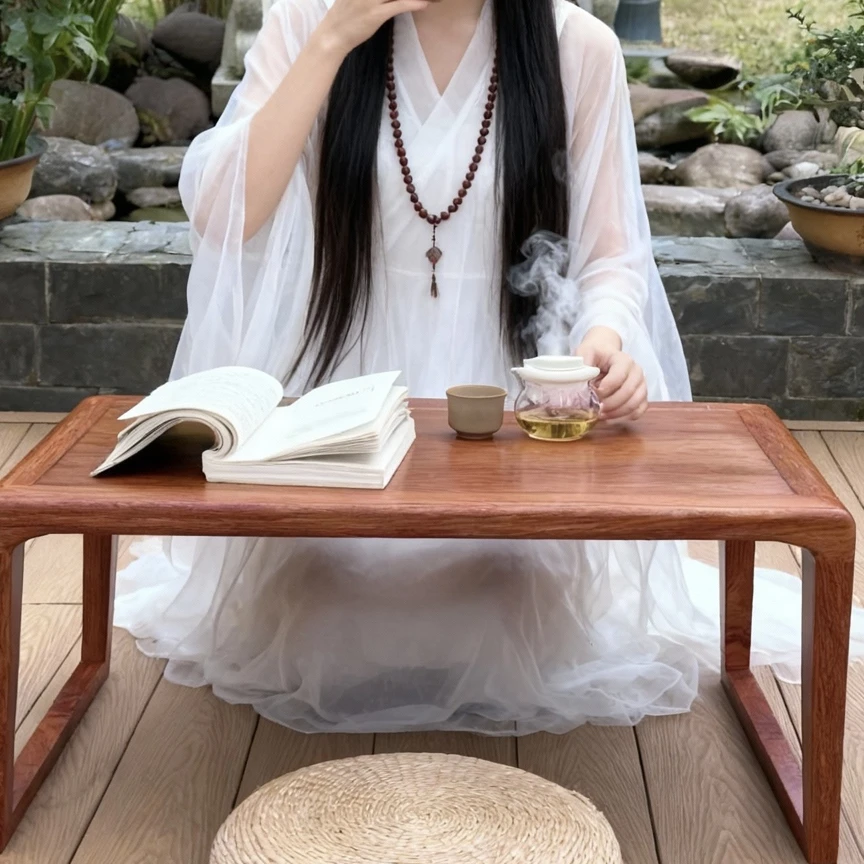 缅花独板日式榻榻米小茶桌阳台飘窗小茶桌缅花炕几缅花阳台小茶桌