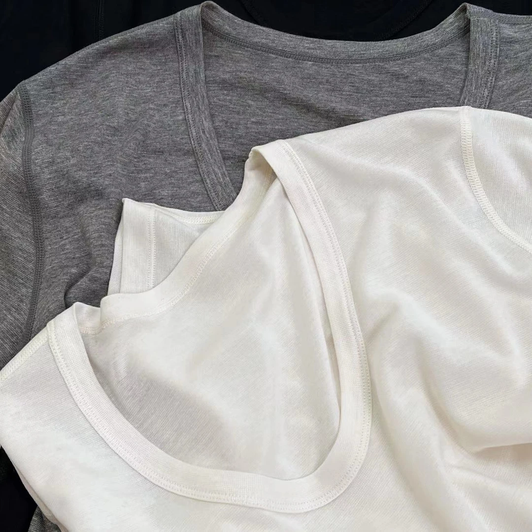 "柔软如肤" 兰精天丝+羊毛 高端U领T恤  24-153