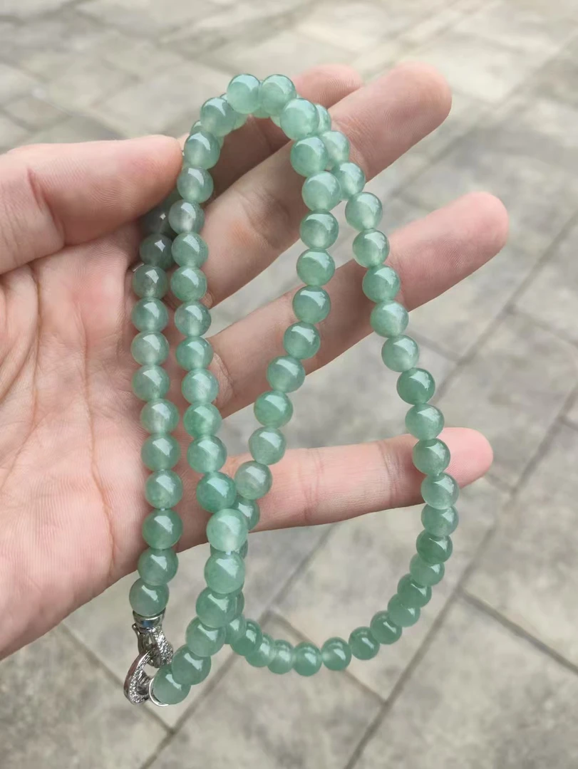 卡8+翡翠晴底珠串