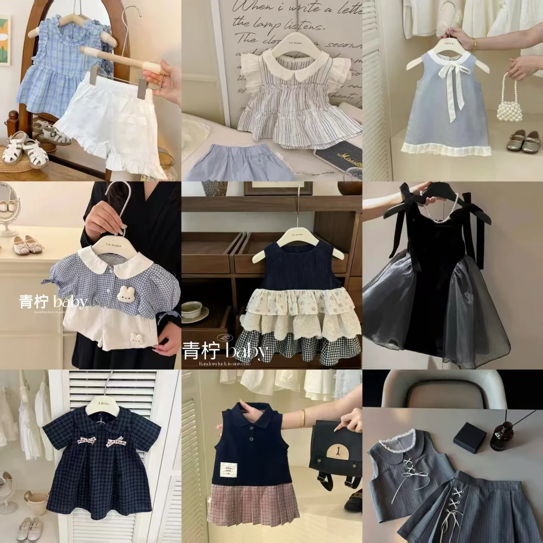 【401-460】2025新款连衣裙韩系女宝套装夏季