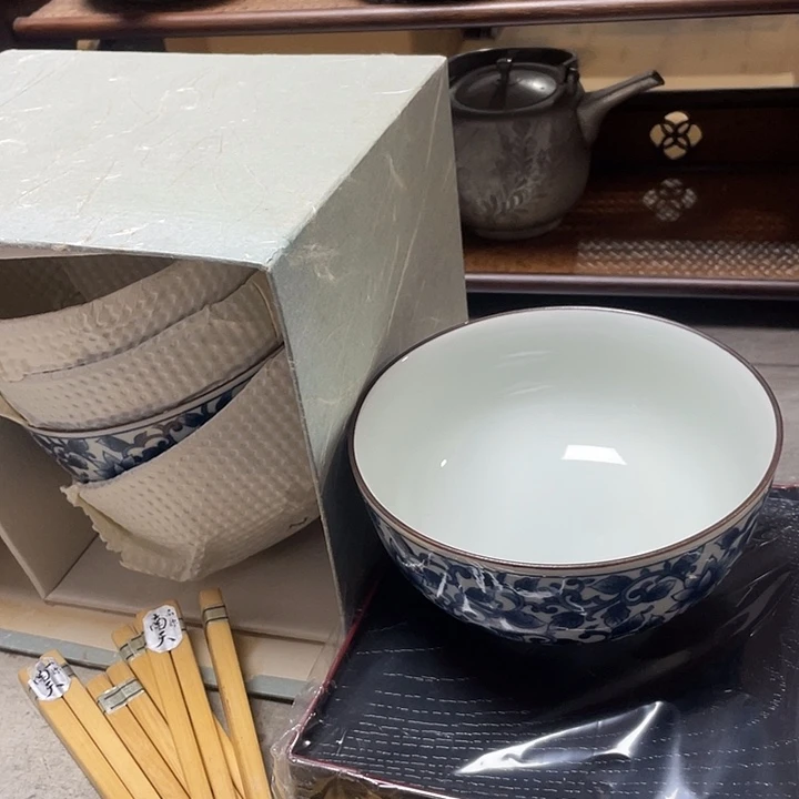 陶其他五碗五盘五双筷子