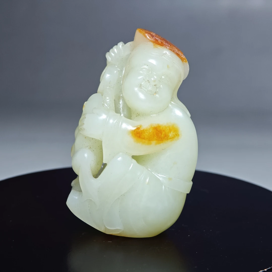 和田玉刘海戏金蟾