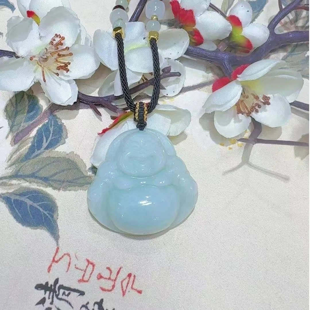 天然翡翠A货佛公（多样性发货发其一）高37+宽34-40厚12+送绳