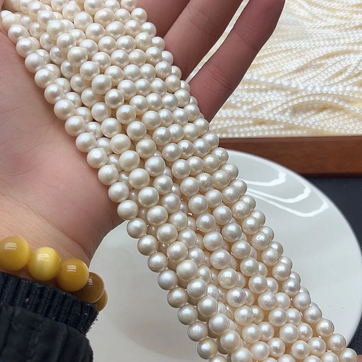 银S925镶嵌淡水珍珠天然珍珠项链38