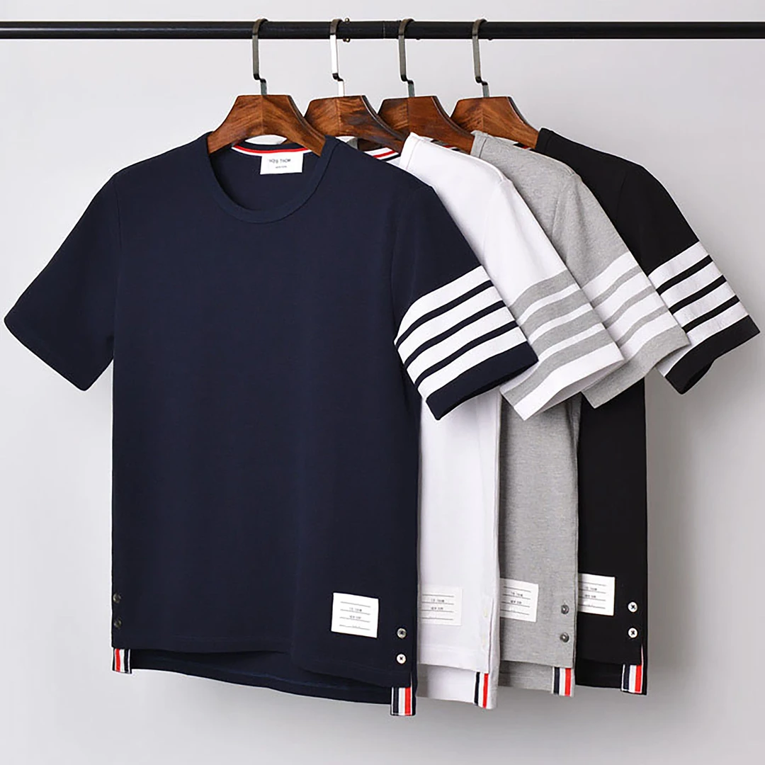 Q珠地网眼重磅320高级感美式休闲短袖圆领T恤潮牌男纯色经典款