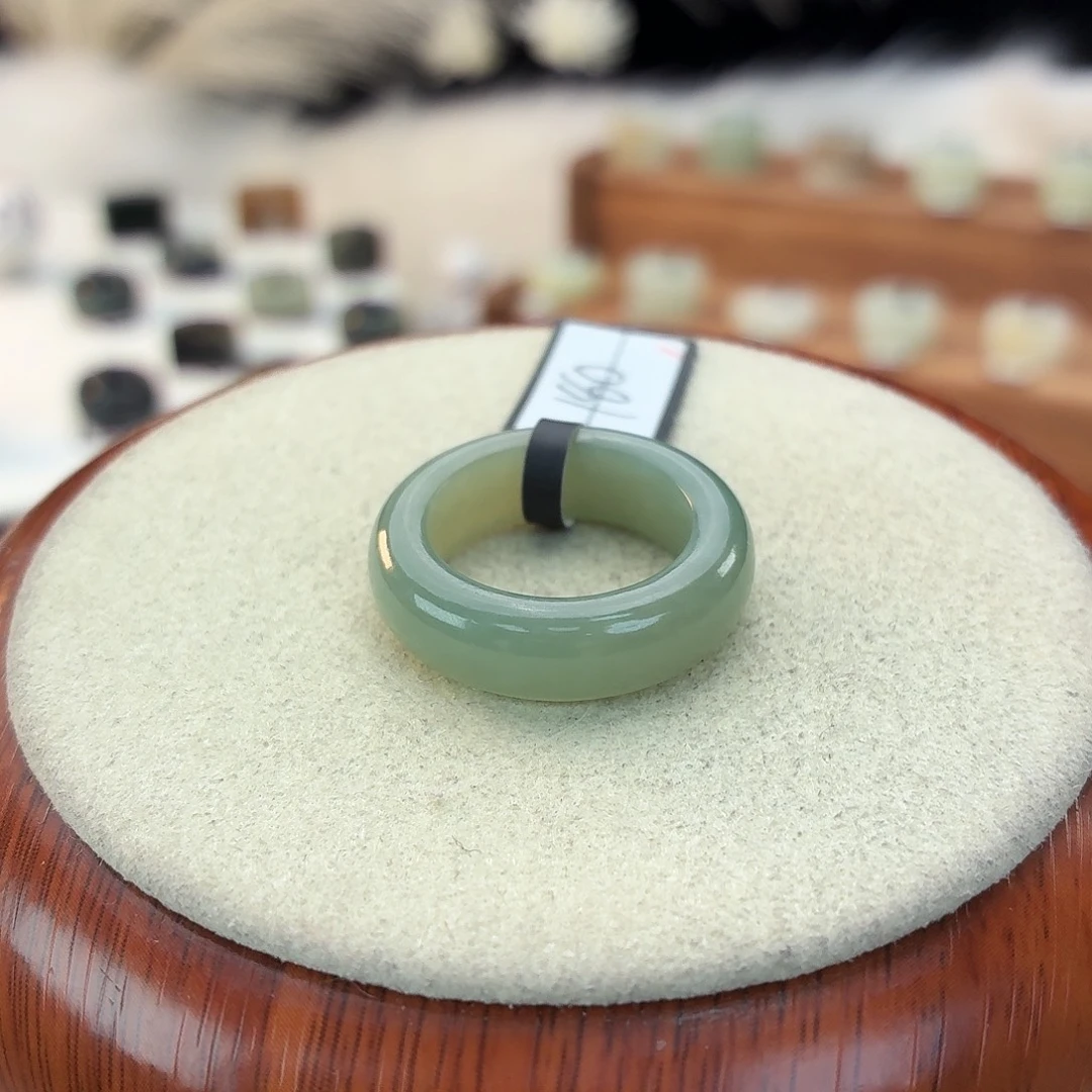 和田玉未镶嵌戒指i8且末蓝轮胎18.0mm