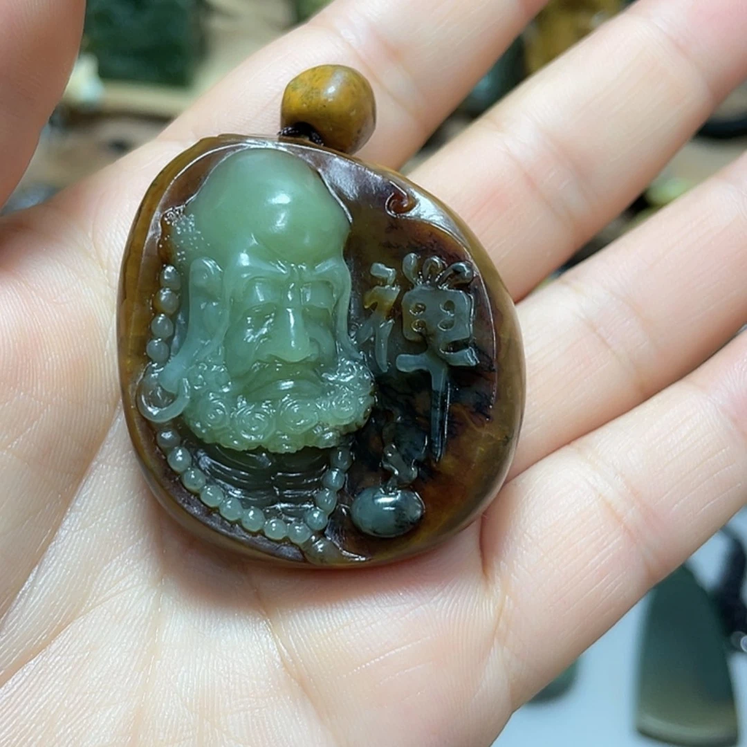 【闪购商品】未镶嵌岫岩河磨玉(透闪石质玉)挂件用****3