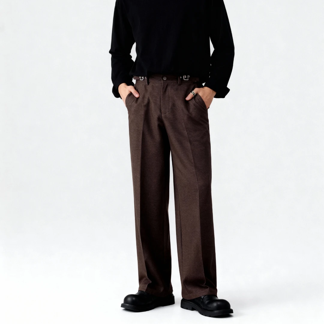 轻奢痞帅直筒西装休闲裤男秋冬季高级感简约痞帅潮男百搭上班长裤