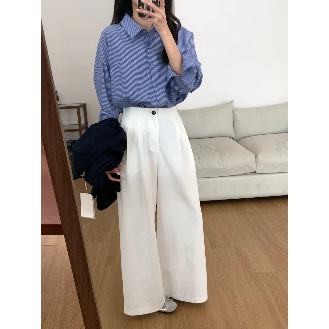 250001#百搭直筒减龄垂感超显瘦休闲裤