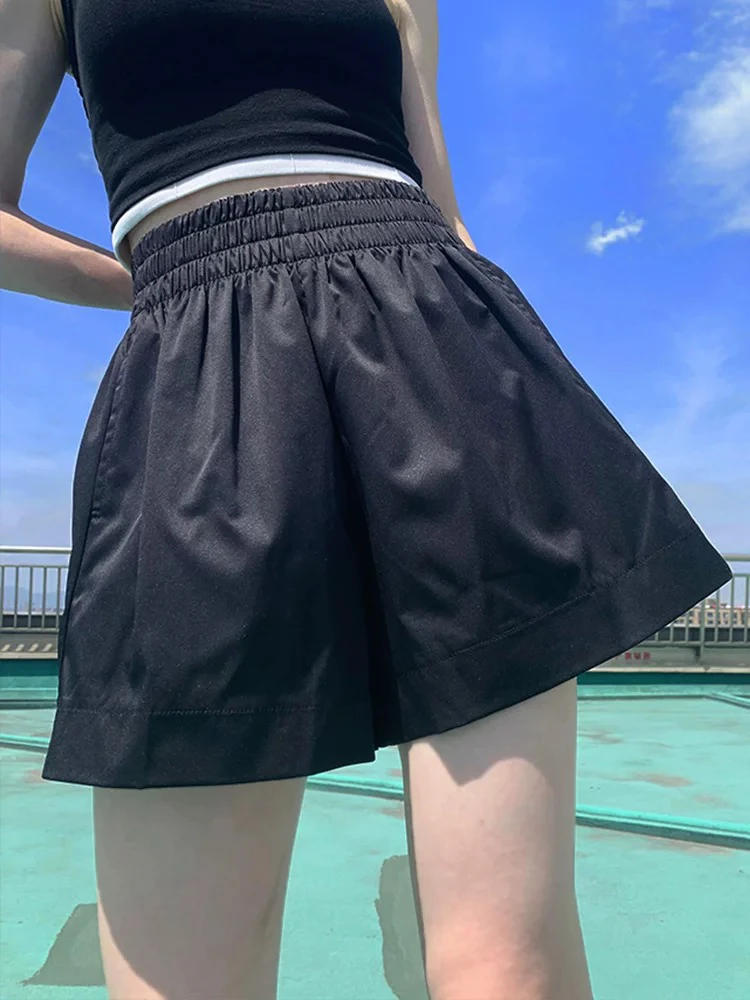 YANGYANG 黑色高腰显瘦蓬蓬短裤女韩版a字外穿短裤#322