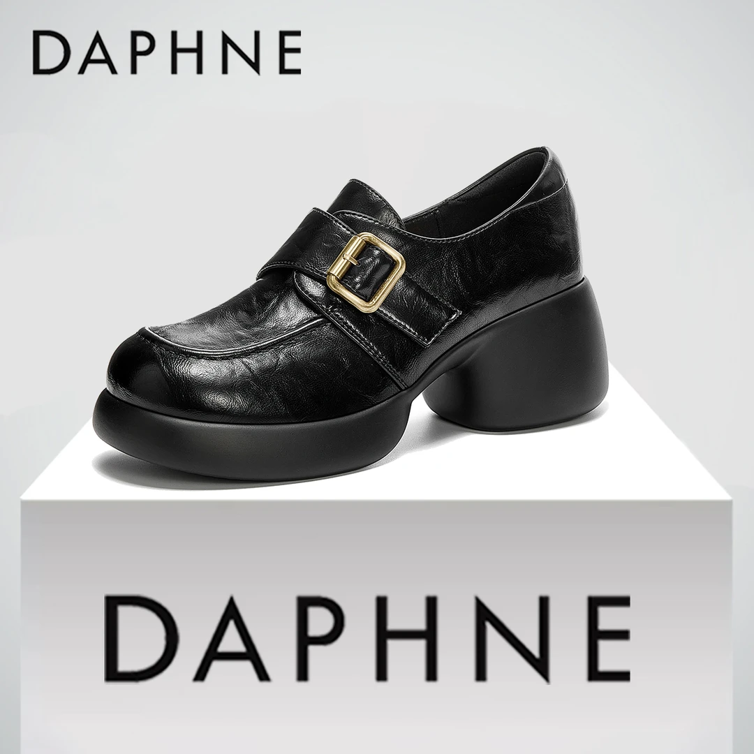 达芙妮高级感乐福鞋女款2025秋季新款真皮复古法式气质百搭小皮鞋