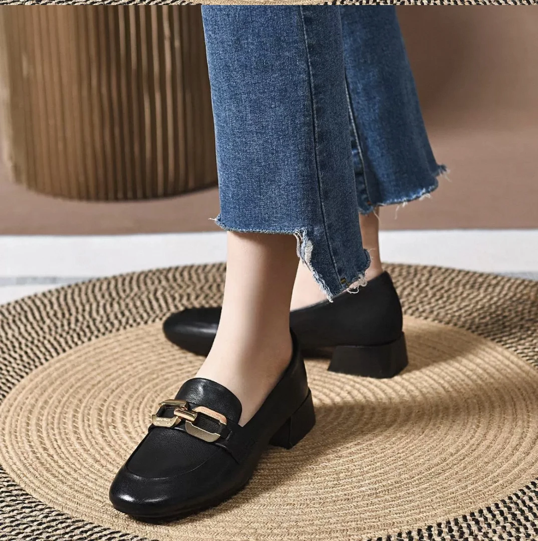 蜜娜贝尓 2189黑色牛皮单鞋