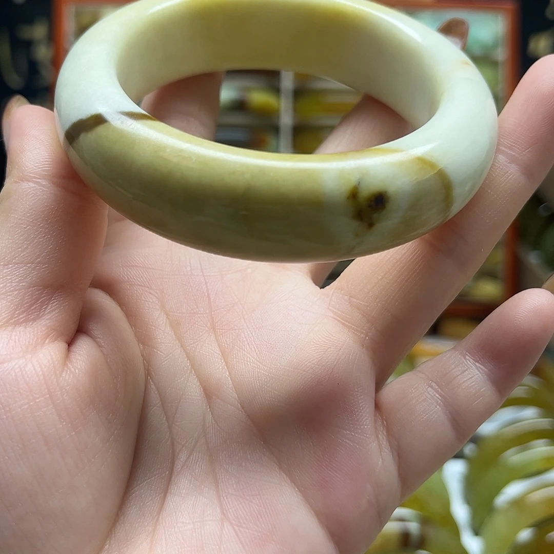 岫玉未镶嵌手镯58圈口默认微瑕不退换