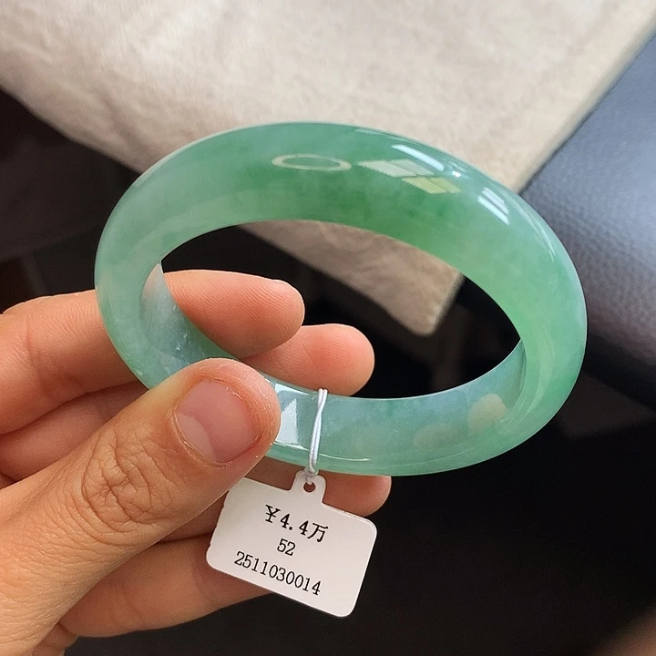未镶嵌手镯翡翠52.5满绿正圈