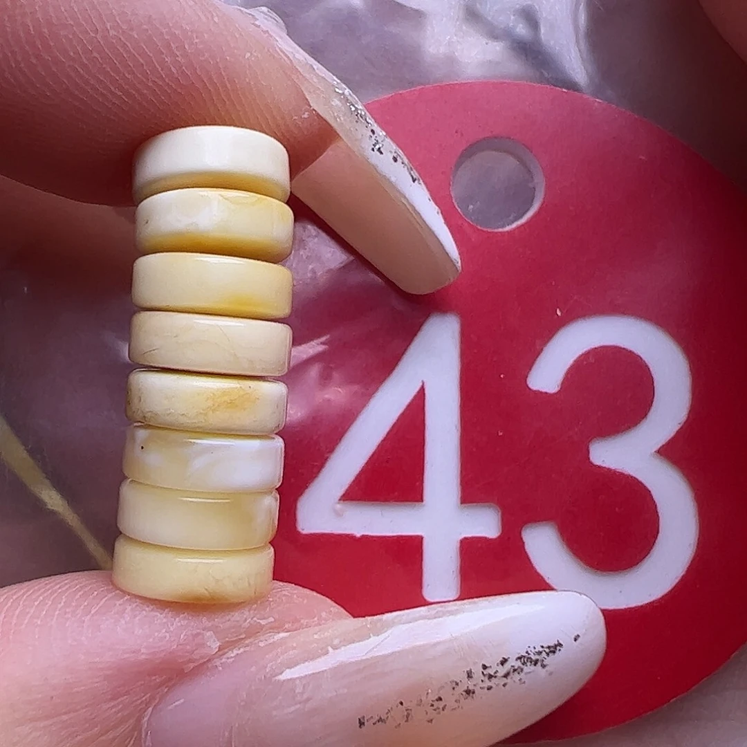 未镶嵌蜜蜡裸石7mm白蜡精工隔片