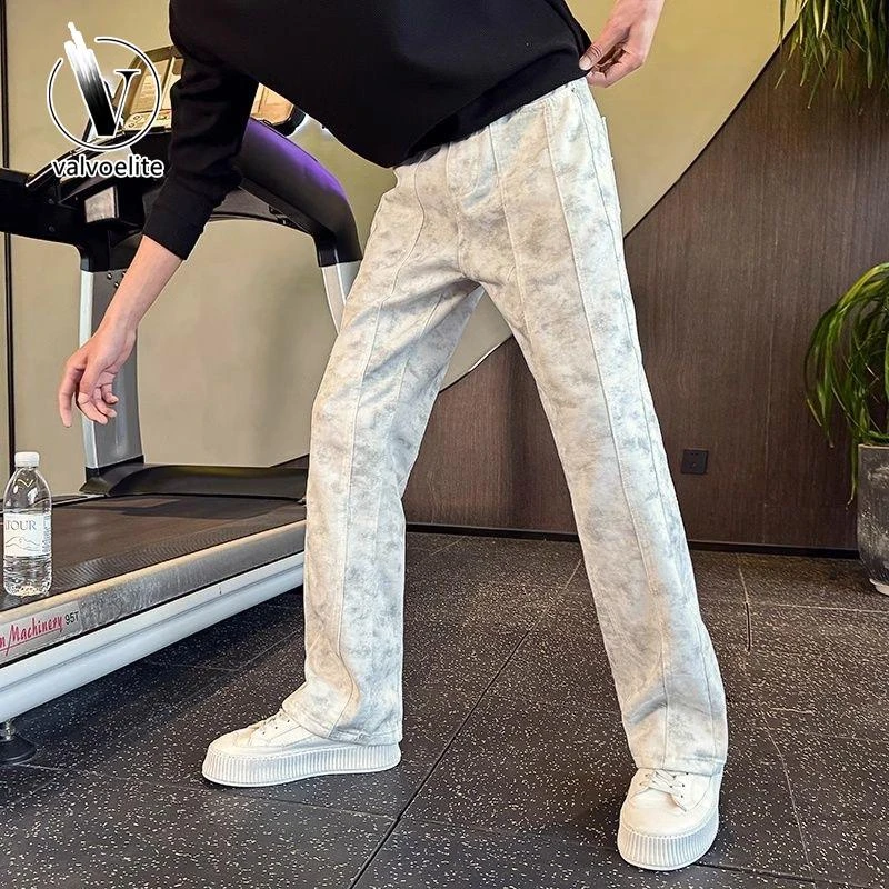 VALVOELITE2025新款潮流痞帅高级感休闲长裤子男轻奢时尚直筒卫裤