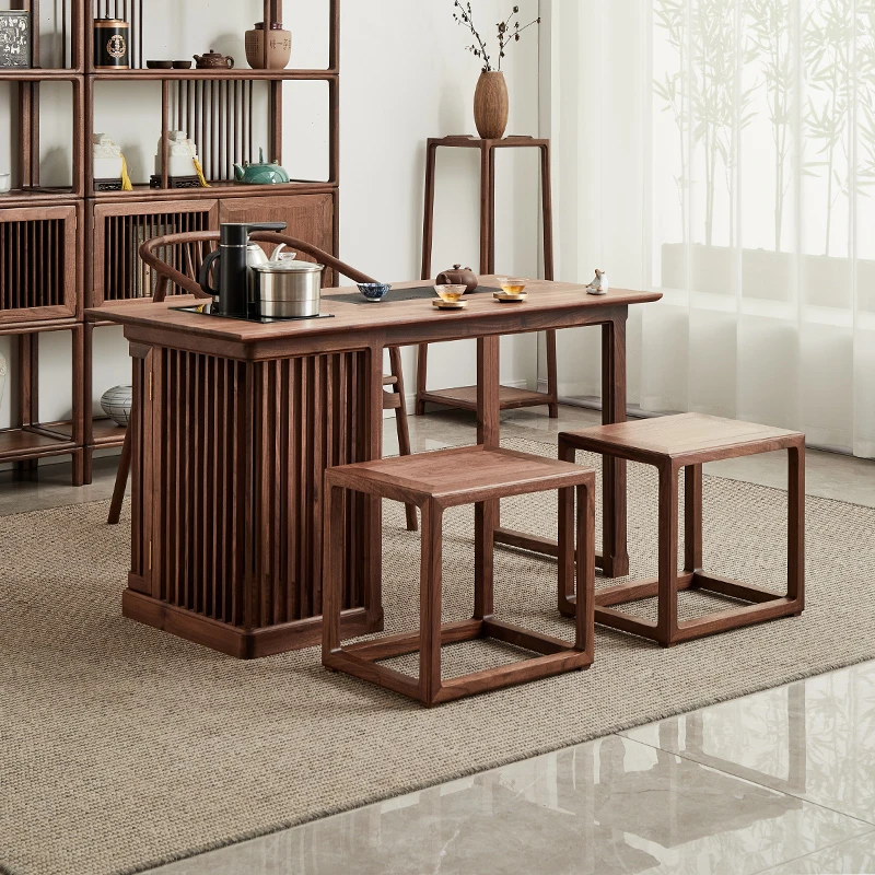 北美黑胡桃木书桌茶桌风雅茶桌