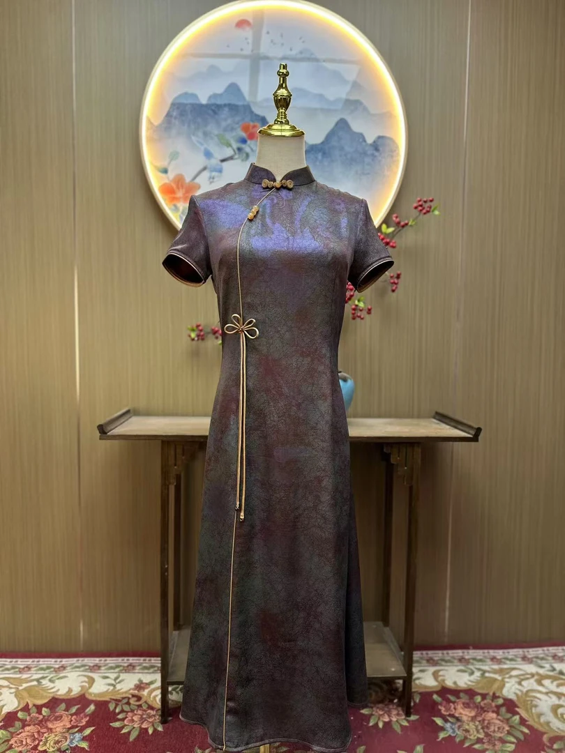 采蘋 日常气质文艺国风优雅长款改良奥黛旗袍