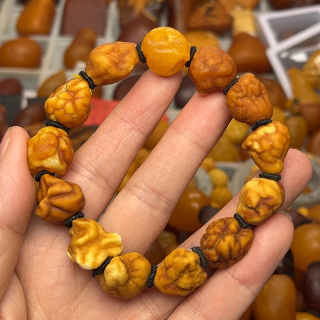 琥珀裸石未镶嵌天然蜜蜡手串