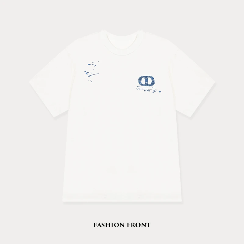 【6079】原创设计潮牌轻奢全棉刺绣重磅时尚短袖T恤